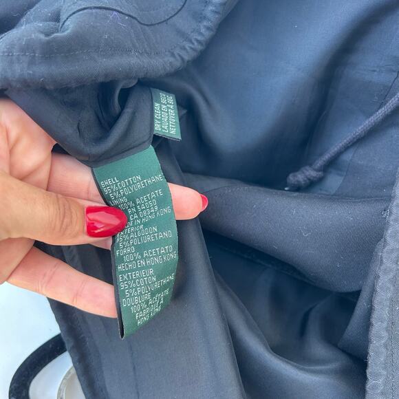 Vintage Ralph Lauren Cropped Utility Cargo Jacket Hong Kong Cotton Medium Black - Picture 4 of 11